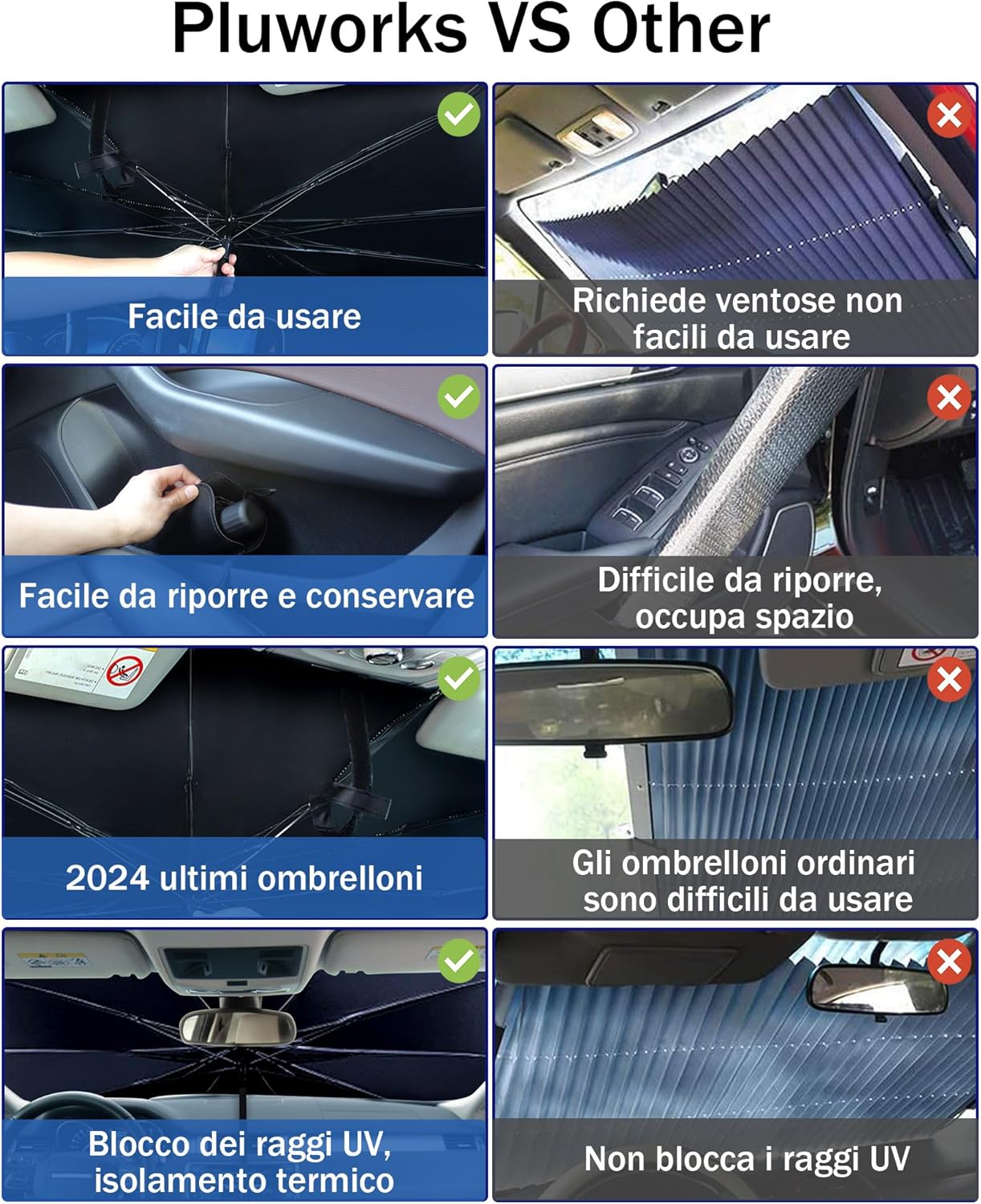 Ombrello Parasole Auto Universale