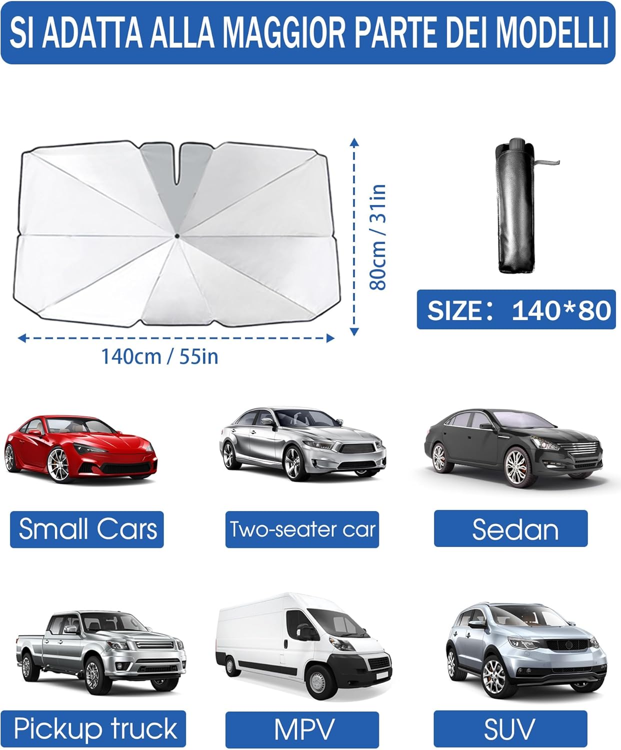 Ombrello Parasole Auto Universale